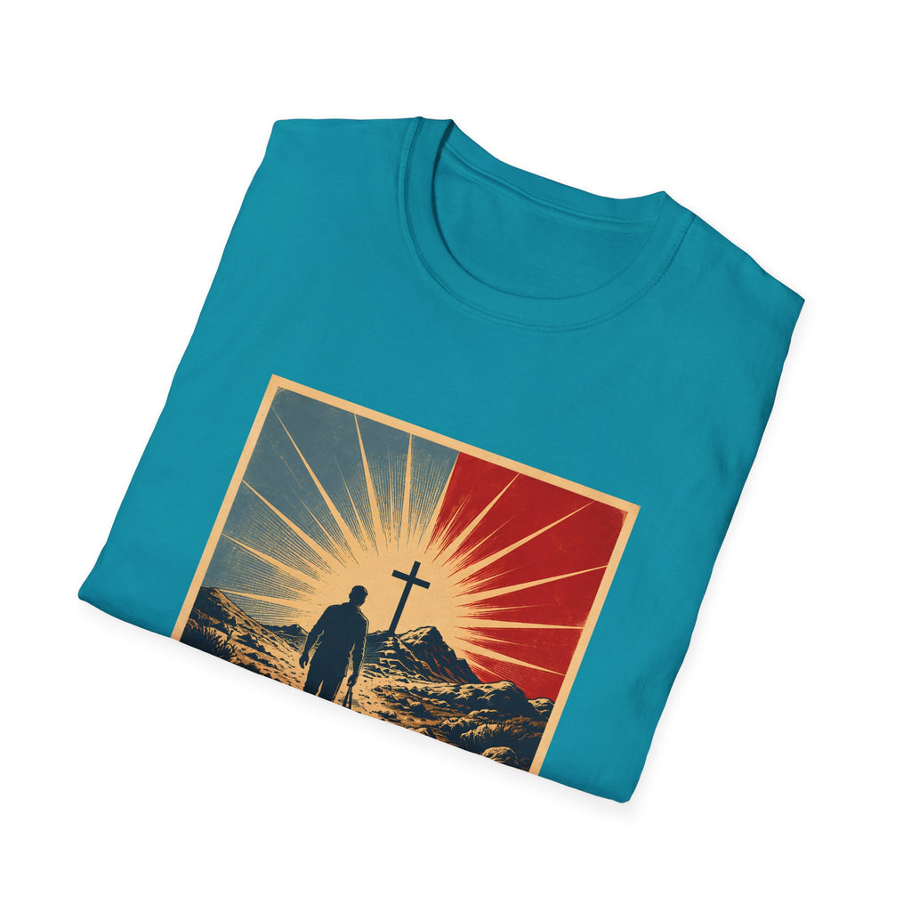Walk By Faith Not By Sight Christian Cross Sunset Bible Verse Inspirational T-Shirt