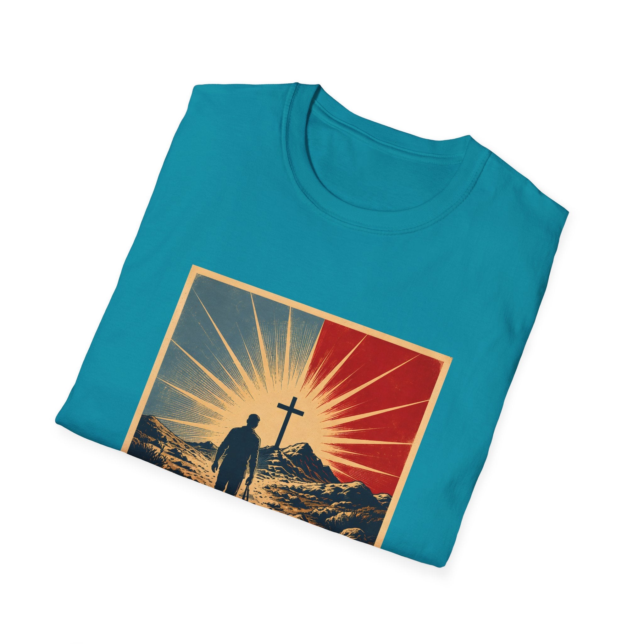 Walk By Faith Not By Sight Christian Cross Sunset Bible Verse Inspirational T-Shirt