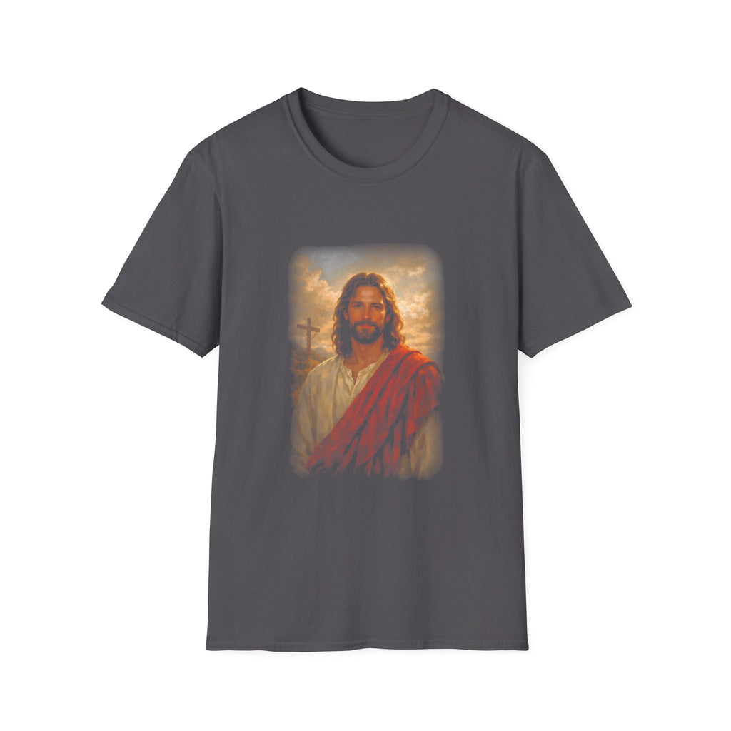 Jesus christ with cross christian faith resurrection savior inspirational religious image T-Shirt