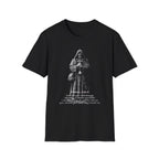 Psalm 23 4 even though i walk through the valley of shadow and death christian monk holding cross T-Shirt
