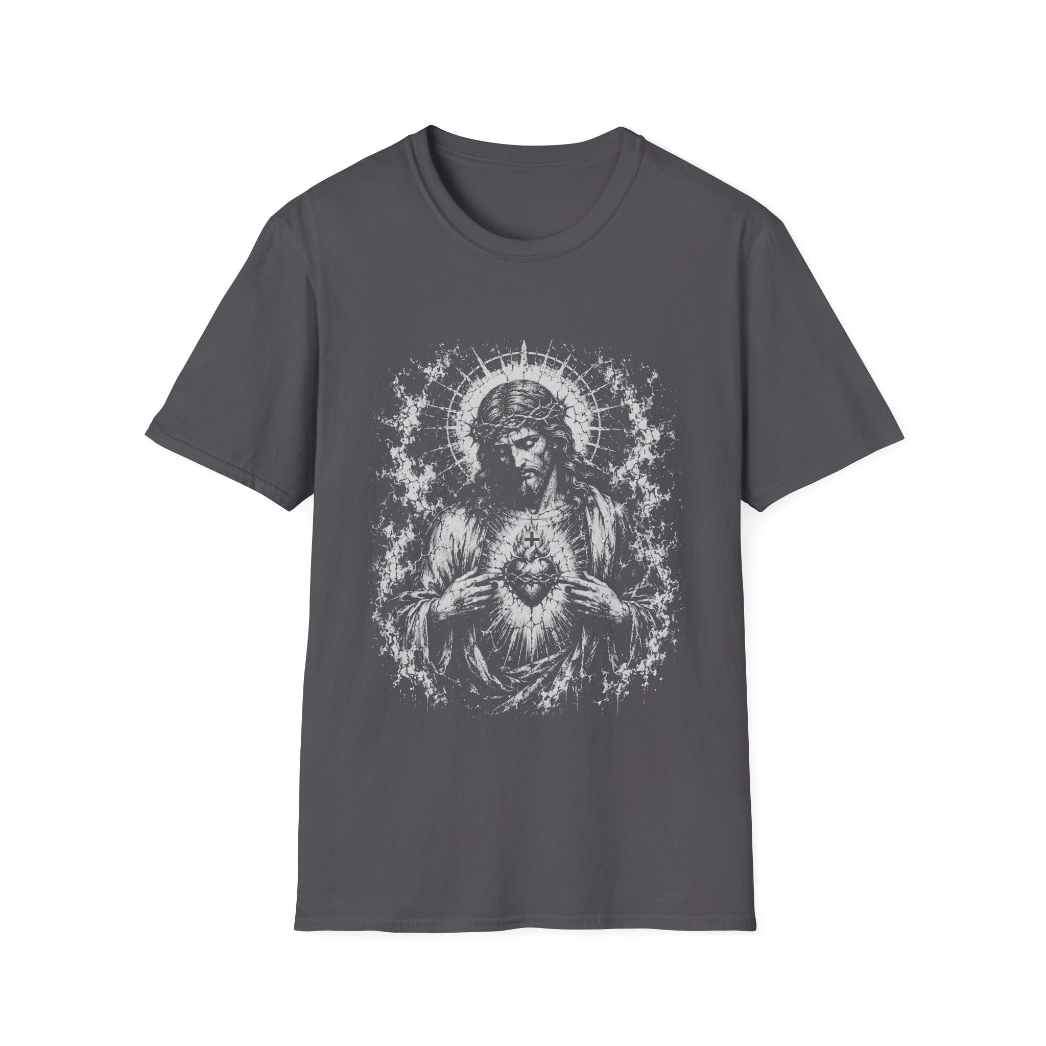 Sacred Heart Of Jesus Christ Radiant Christian Catholic Devotional Portrait T-Shirt