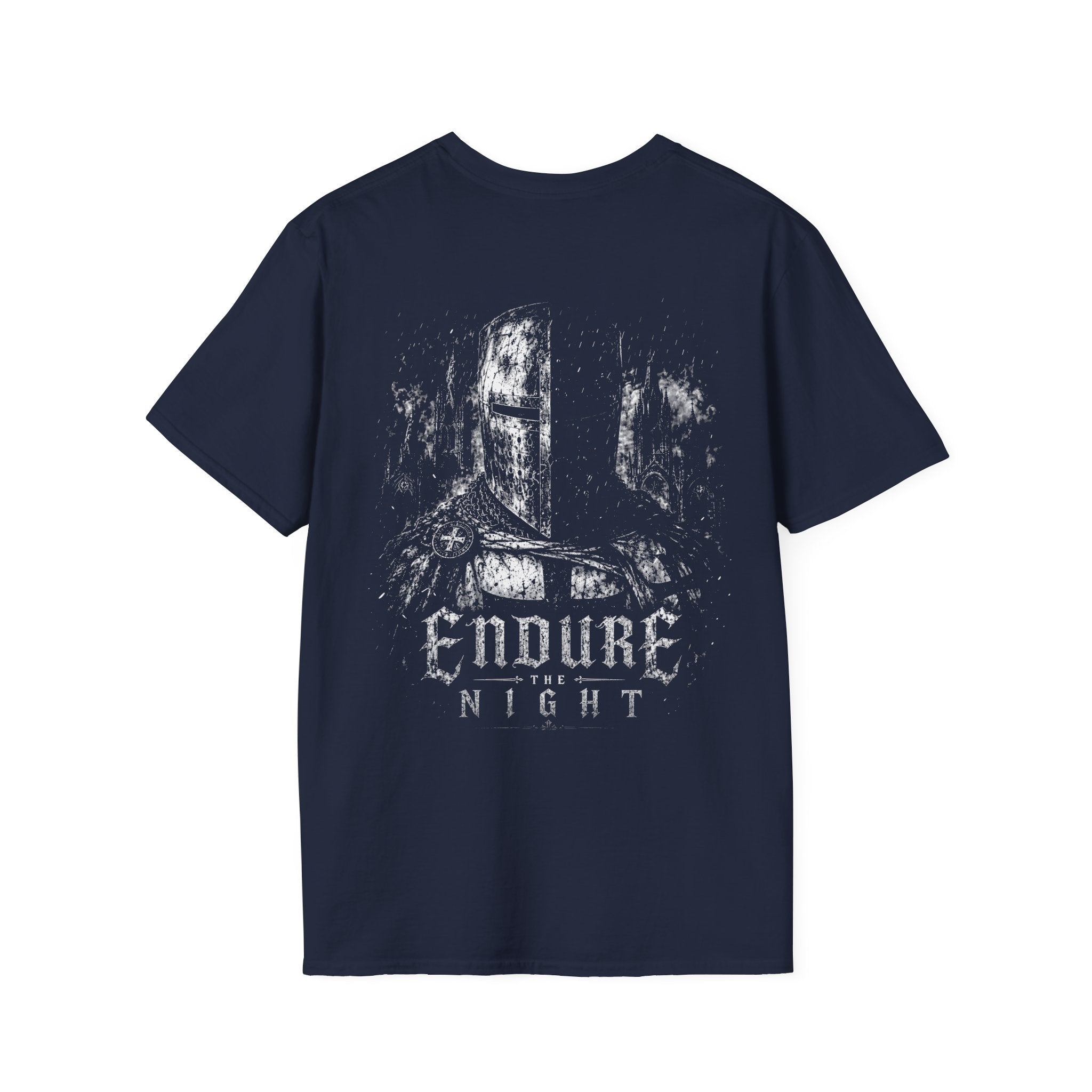 Endure The Night Medieval Knight Dark Gothic Warrior Crusader Fantasy T-Shirt