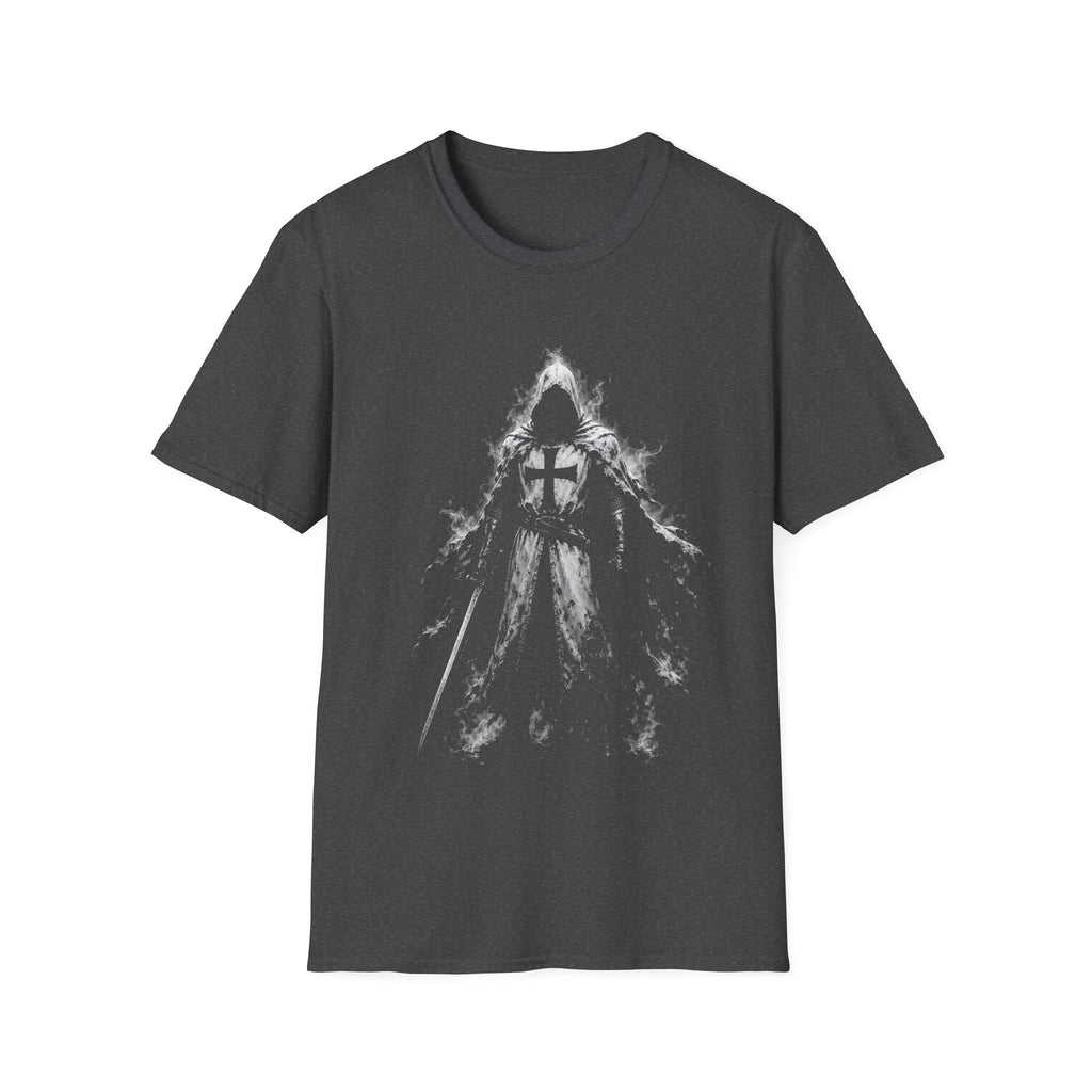 Dark Crusader Knight Templar Warrior With Sword Medieval Holy Cross Armor