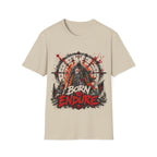 Born To Endure Dark Fantasy Warrior Knight Gothic Crusader Symbol T-Shirt