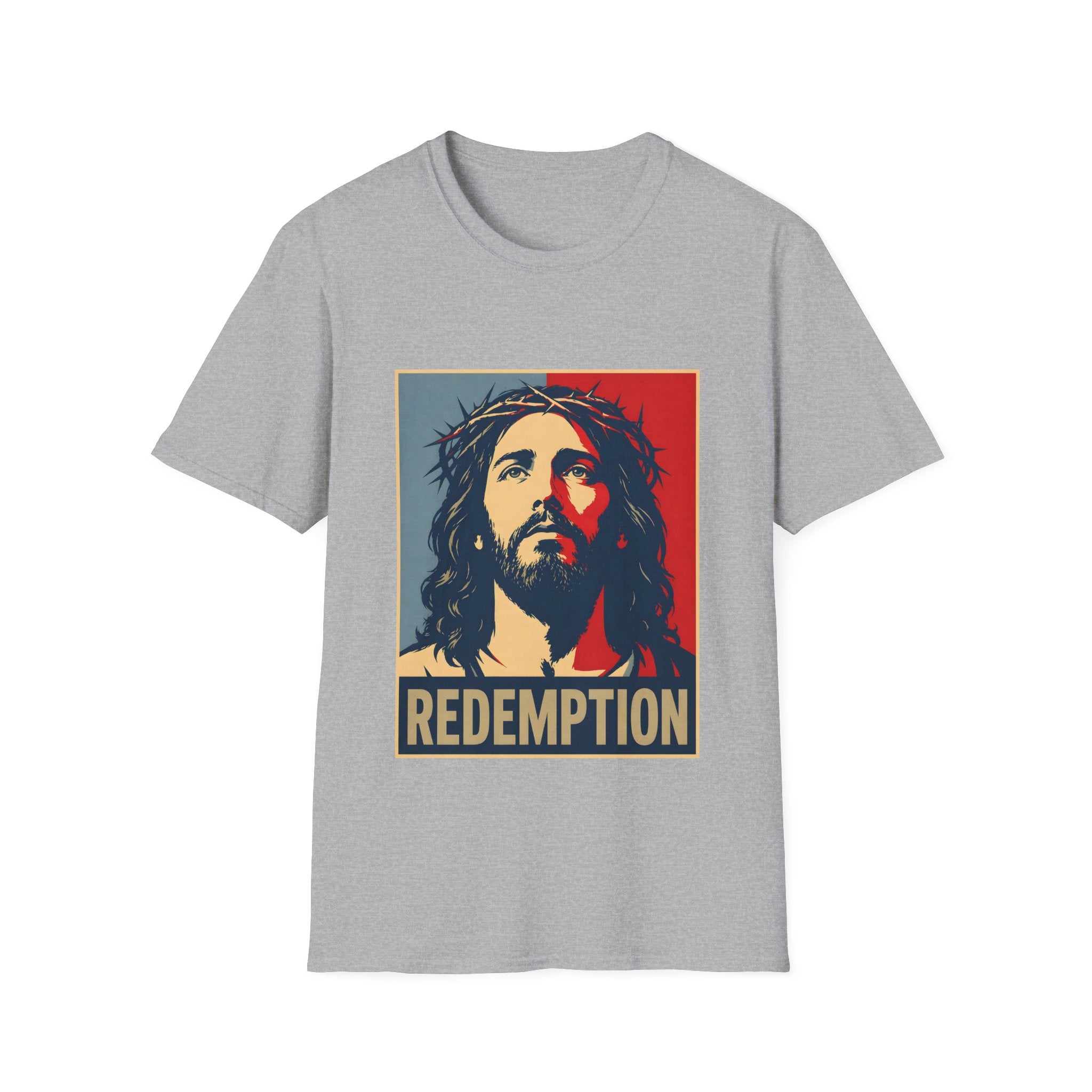 Redemption Jesus Christ Crown Of Thorns Christian Faith Hope Inspirational Savior Art Poster Style Religious Redemption T-Shirt