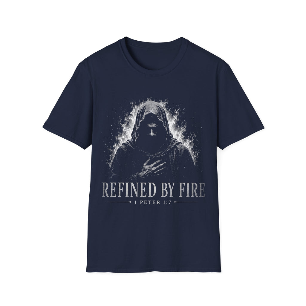Refined By Fire 1 Peter 1 7 Christian Warrior Faith Bible Verse Scripture T-Shirt