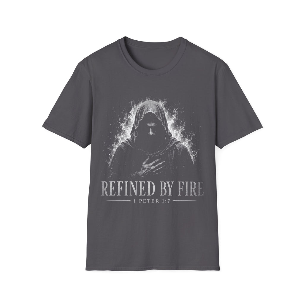 Refined By Fire 1 Peter 1 7 Christian Warrior Faith Bible Verse Scripture T-Shirt