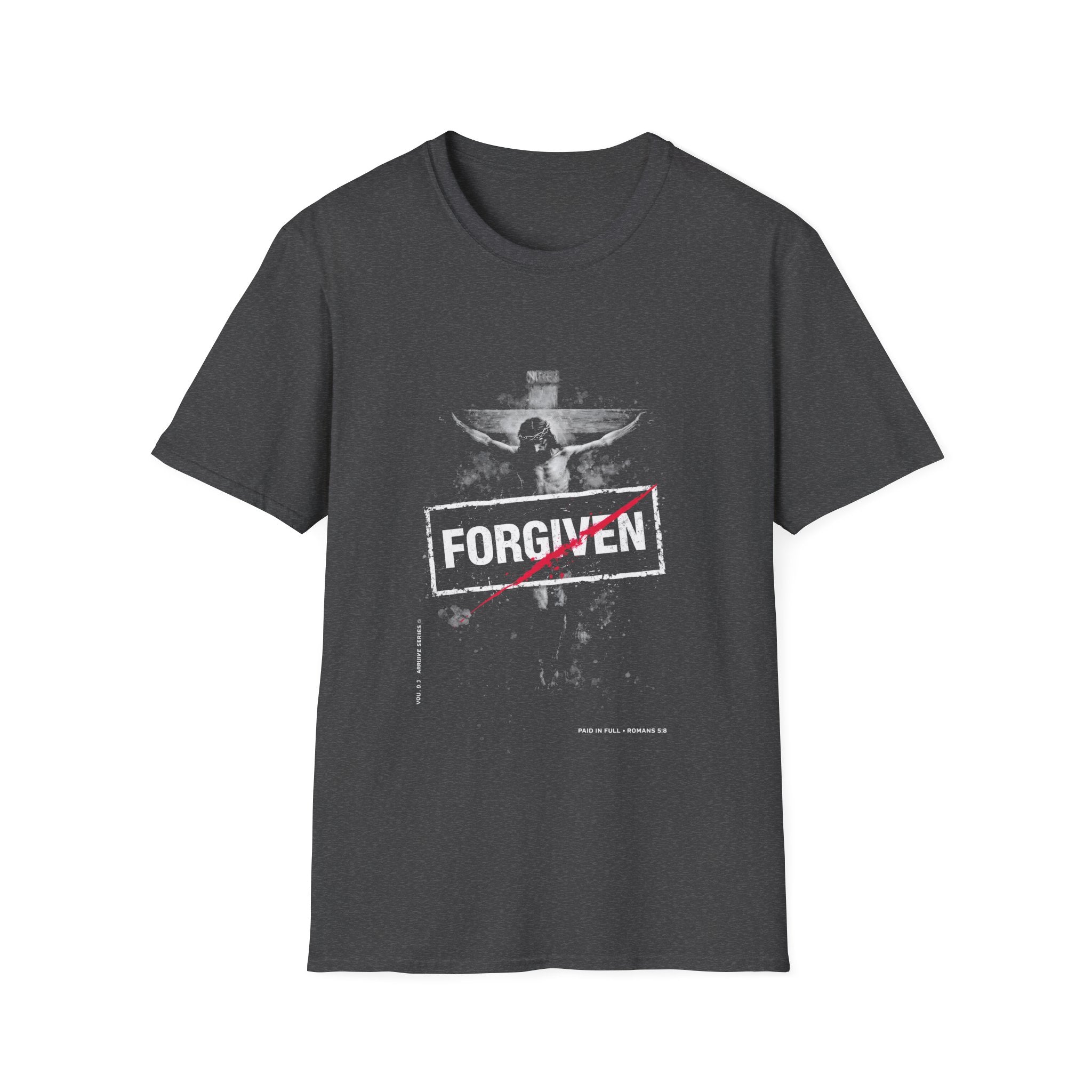Forgiven jesus on the cross paid in full romans 5 8 christian faith easter salvation reminder T-Shirt