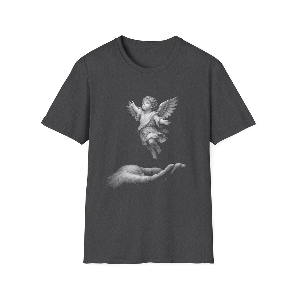Guardian angel in gods hand spiritual christian memorial baby angel protection from above T-Shirt
