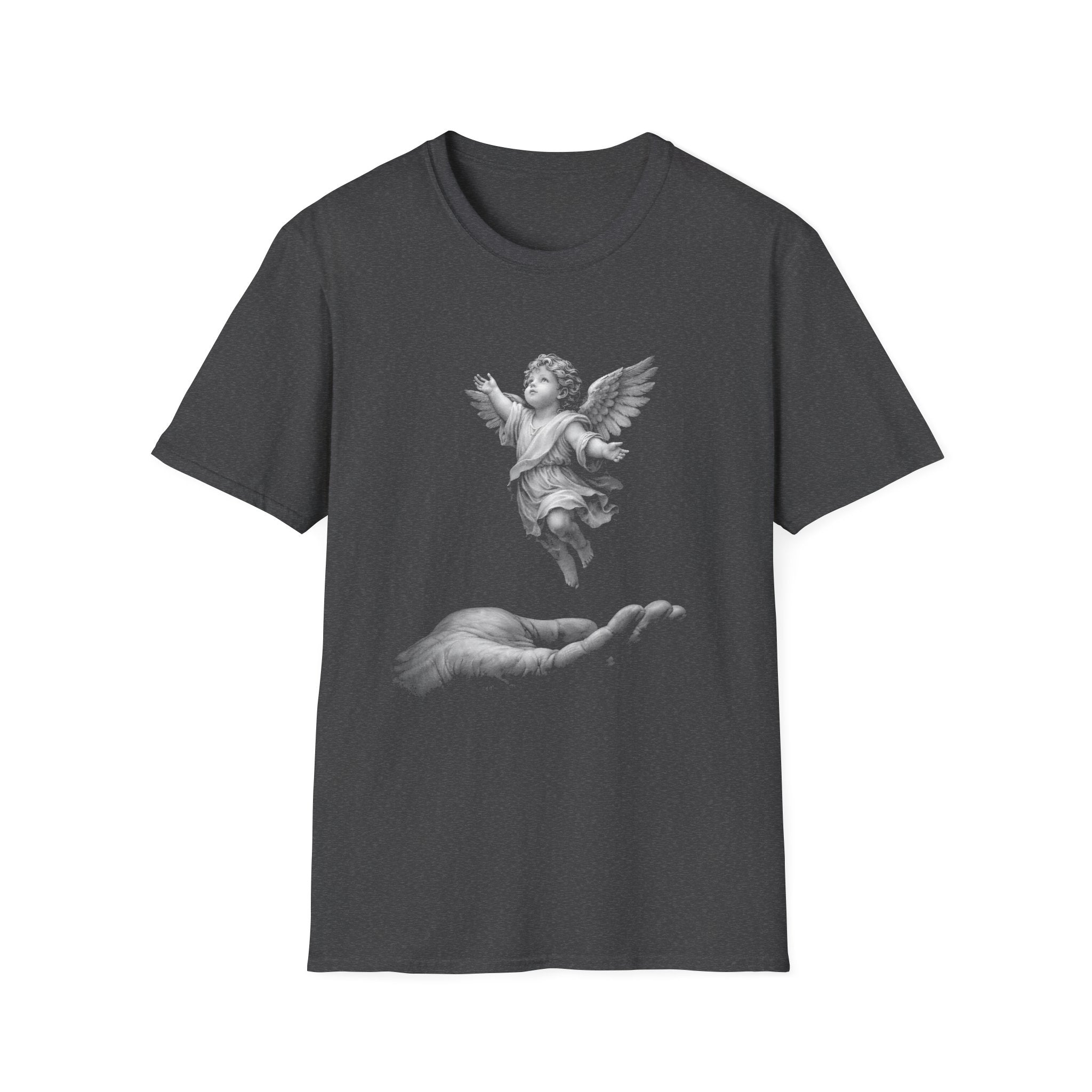 Guardian angel in gods hand spiritual christian memorial baby angel protection from above T-Shirt