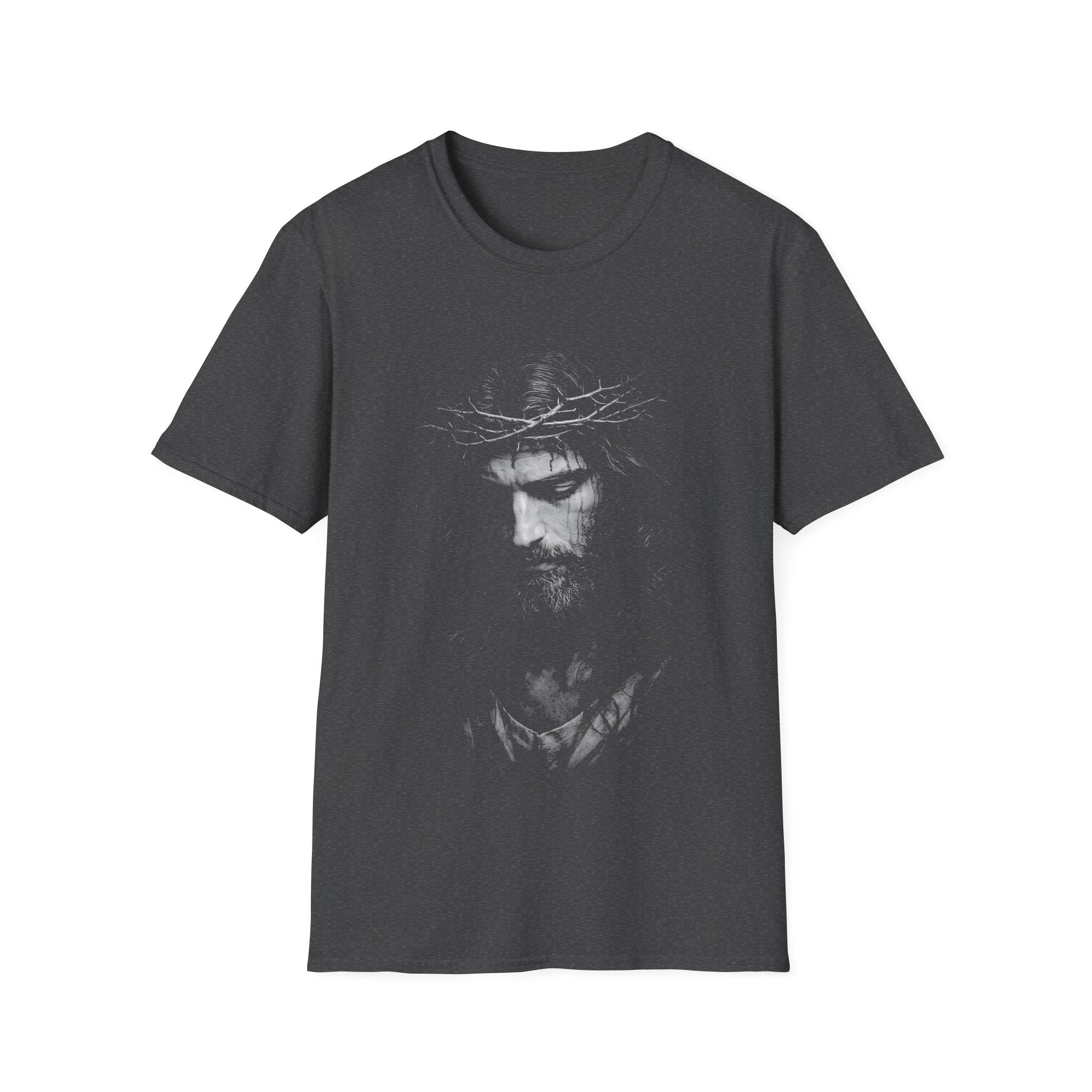 Jesus Christ Crown Of Thorns Portrait Christian Faith Lent And Easter Holy Week Religious Savior T-Shirt