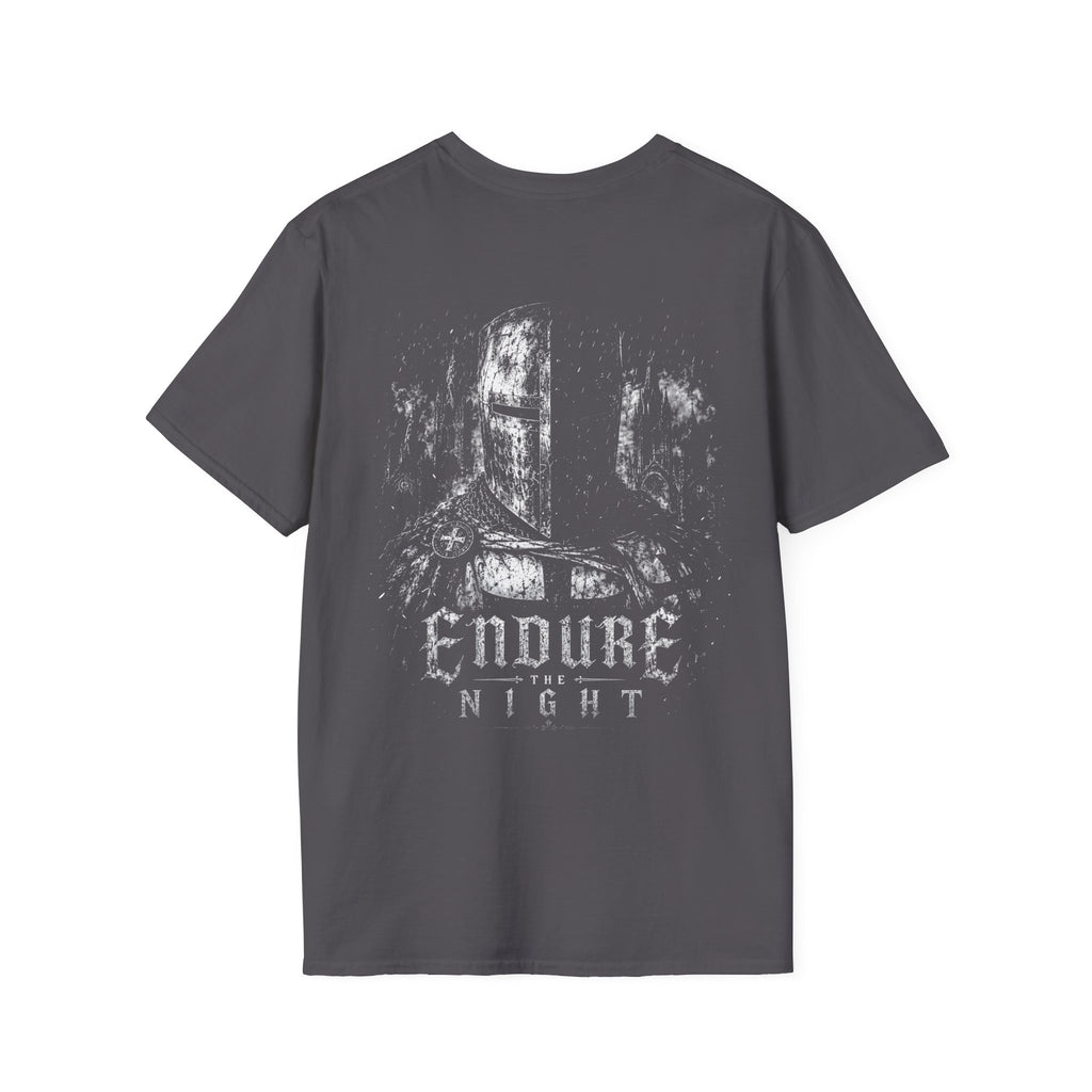 Endure The Night Medieval Knight Dark Gothic Warrior Crusader Fantasy T-Shirt