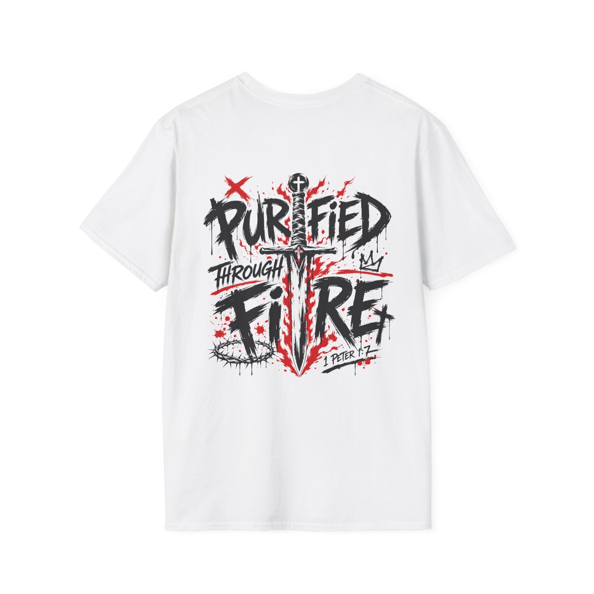 Purified Through Fire Christian Sword Cross 1 Peter 1 7 Bible Verse Faith