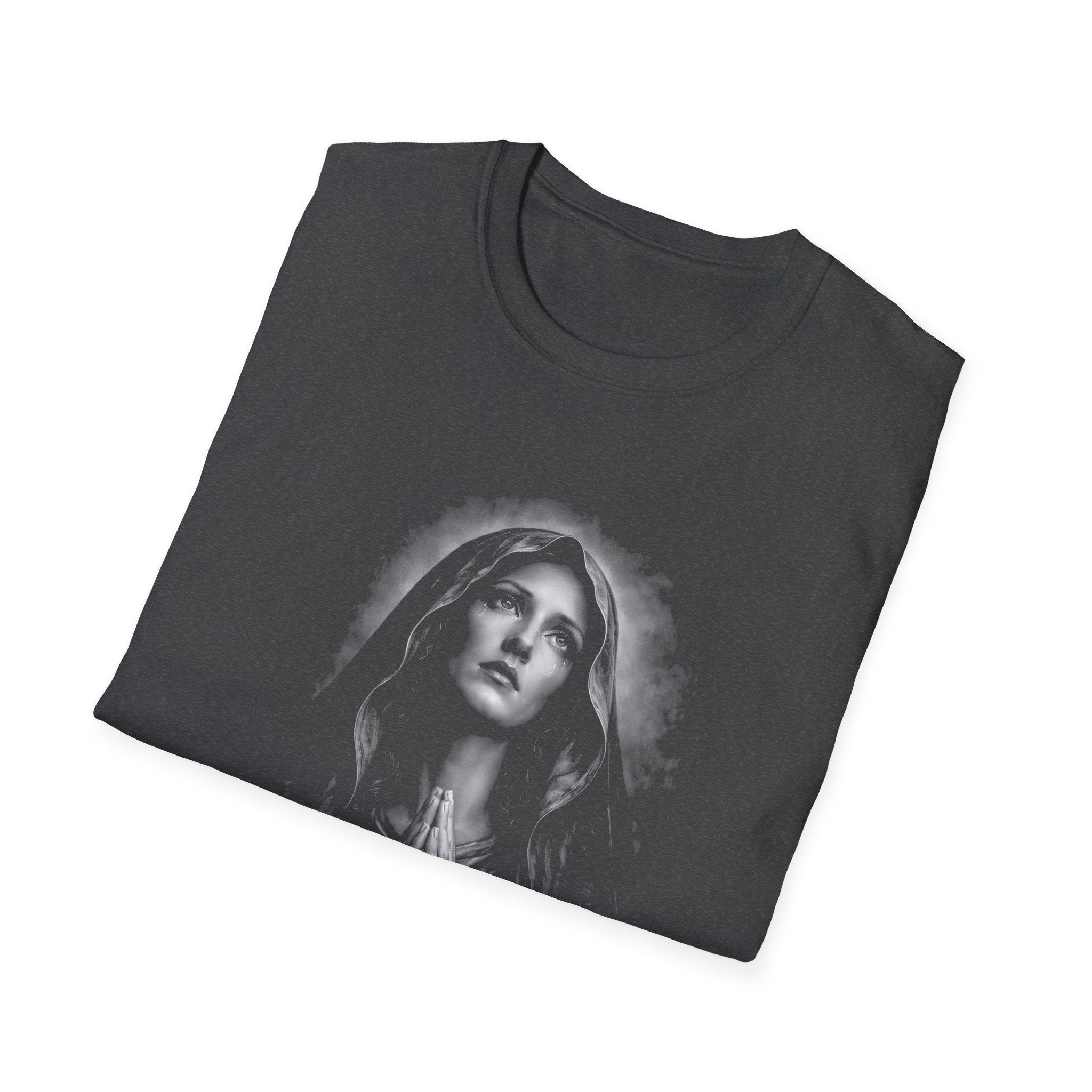 praying virgin mary artwork holy mother of god catholic faith christian prayer spiritual religious art for believers T-Shirt