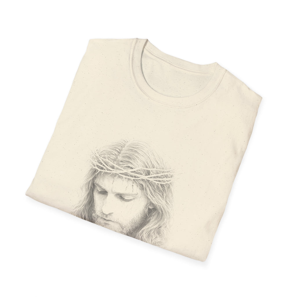 Jesus Christ Crown Of Thorns Portrait Christian Faith Lent And Easter Holy Week Religious Savior T-Shirt