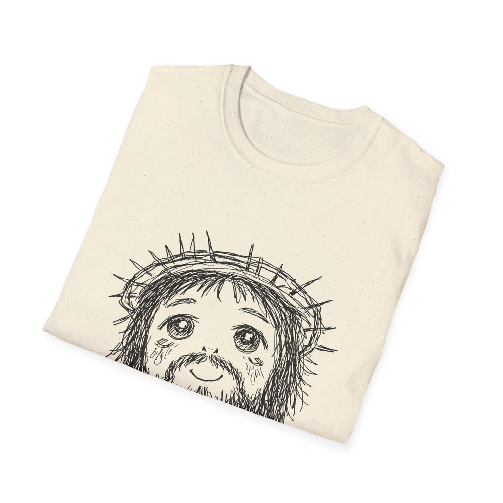 Cute jesus with crown of thorns kawaii christian faith anime style T-Shirt
