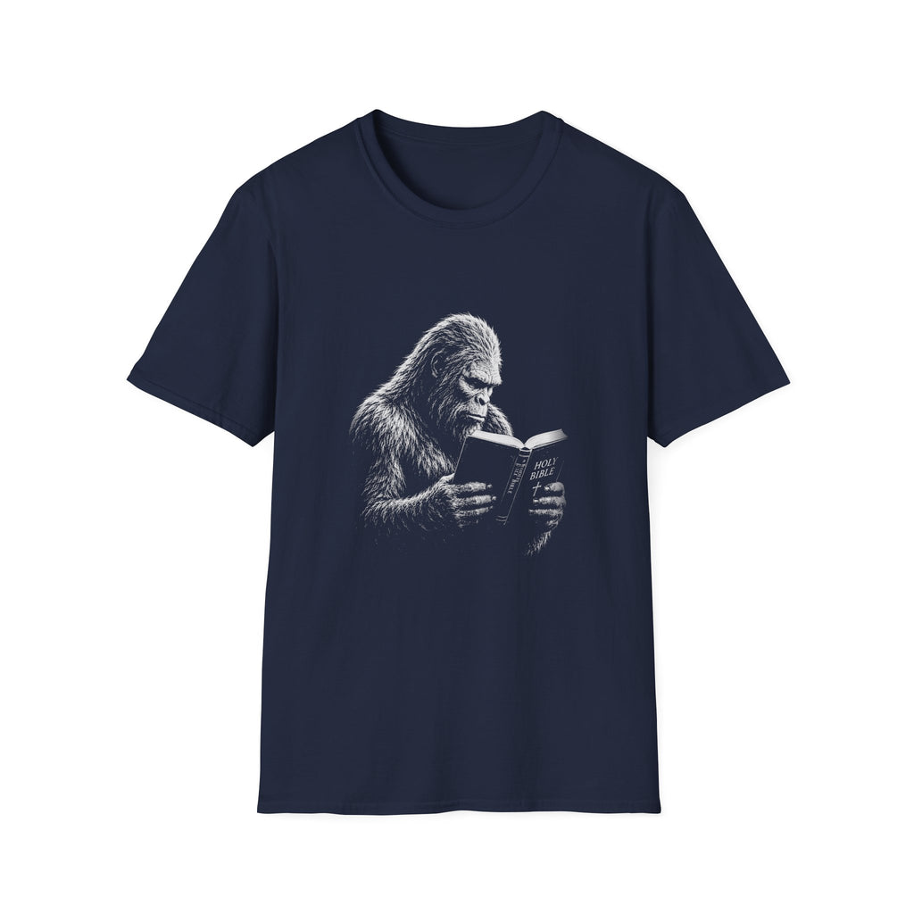 Holy Bible Reading Bigfoot Sasquatch Christian Faith Funny Religious T-Shirt