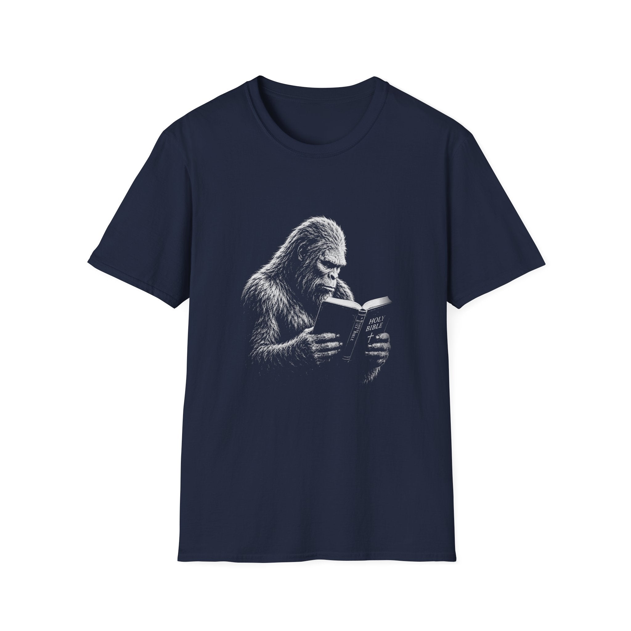 Holy Bible Reading Bigfoot Sasquatch Christian Faith Funny Religious T-Shirt