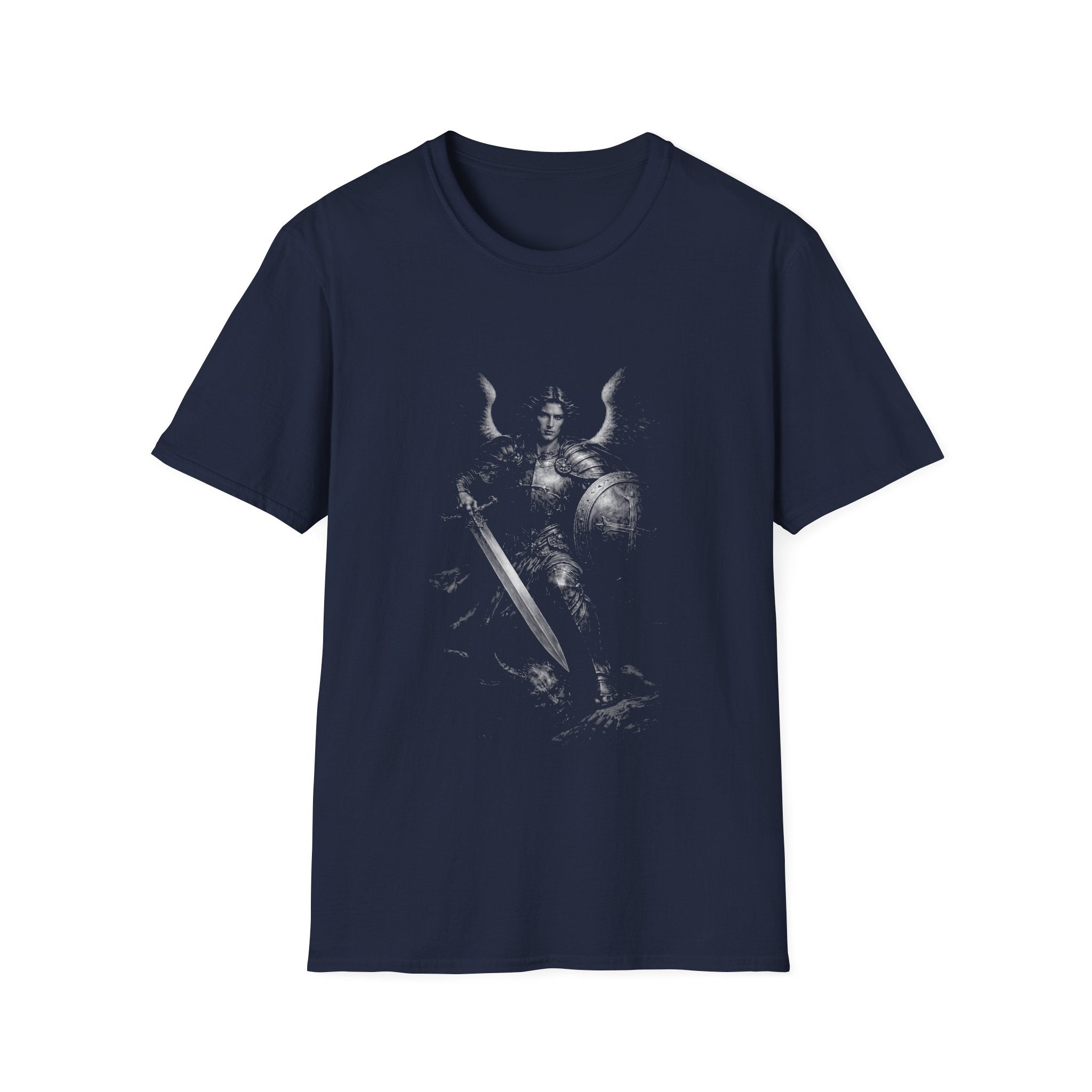 Archangel michael warrior of light defeating demon fallen angel spiritual warfare christian symbol of protection T-Shirt