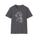 saint joseph holding child jesus sacred catholic fatherhood devotion and protection T-Shirt