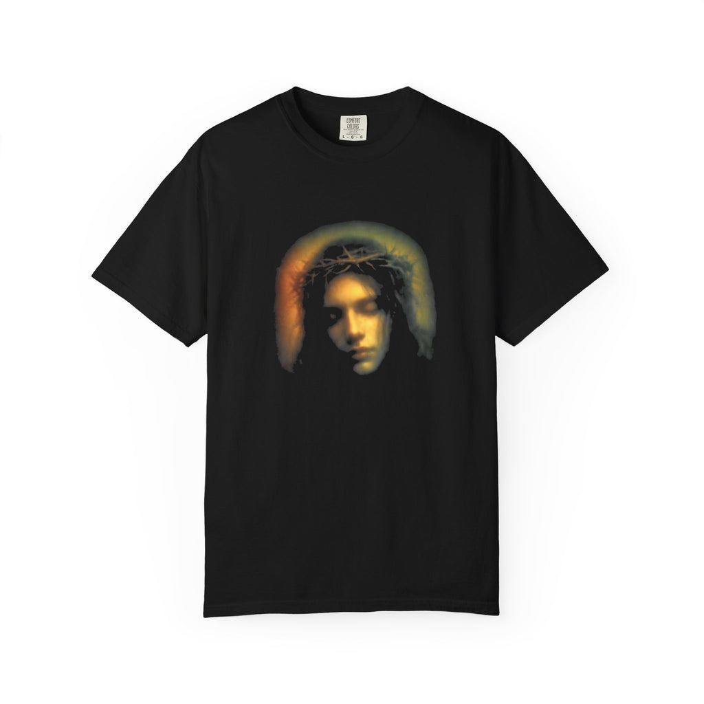 Suffering jesus with crown of thorns holy passion christian faith reflection