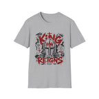 The King Still Reigns Christian Warrior Jesus Christ Is Lord Revelation 1 8 T-Shirt