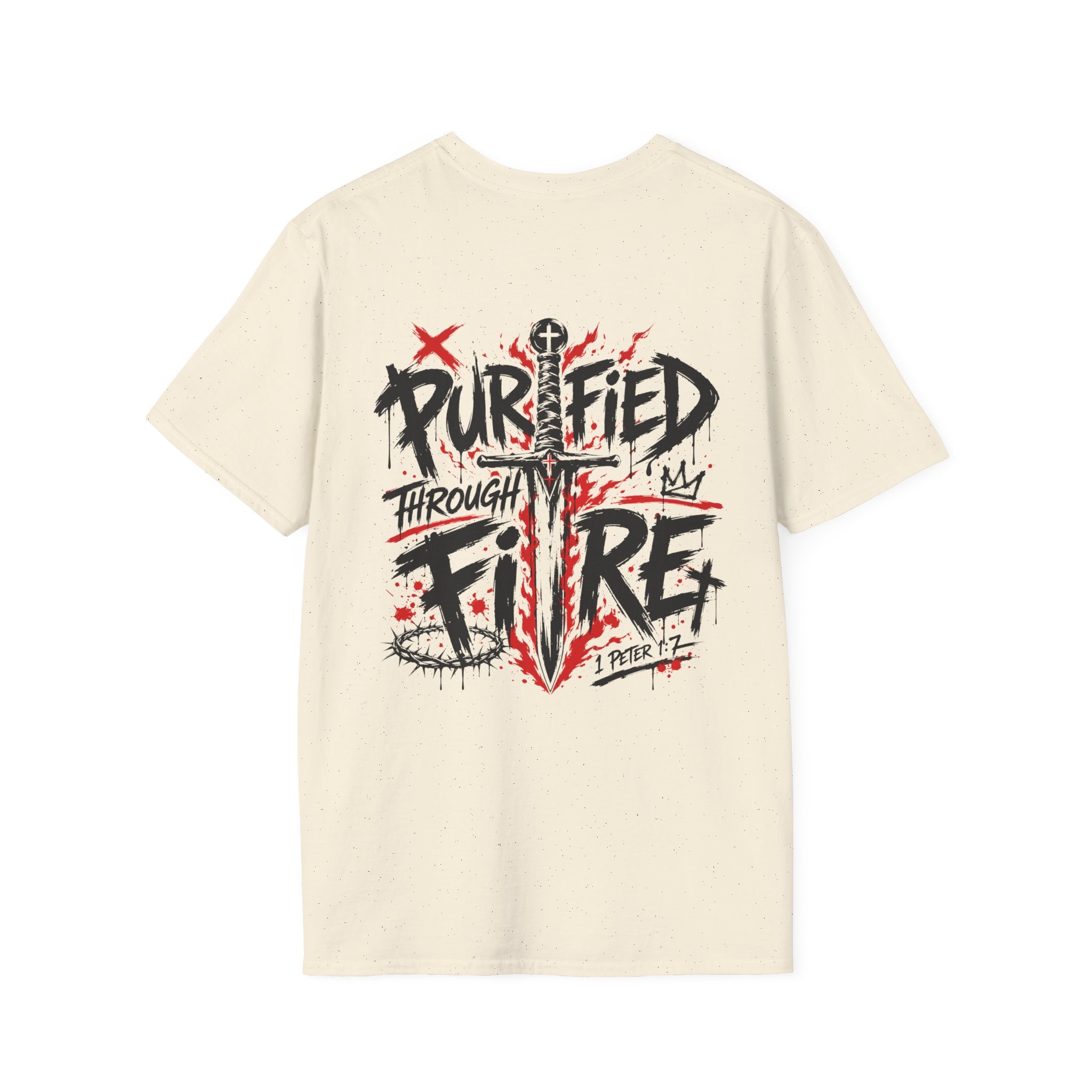 Purified Through Fire Christian Sword Cross 1 Peter 1 7 Bible Verse Faith