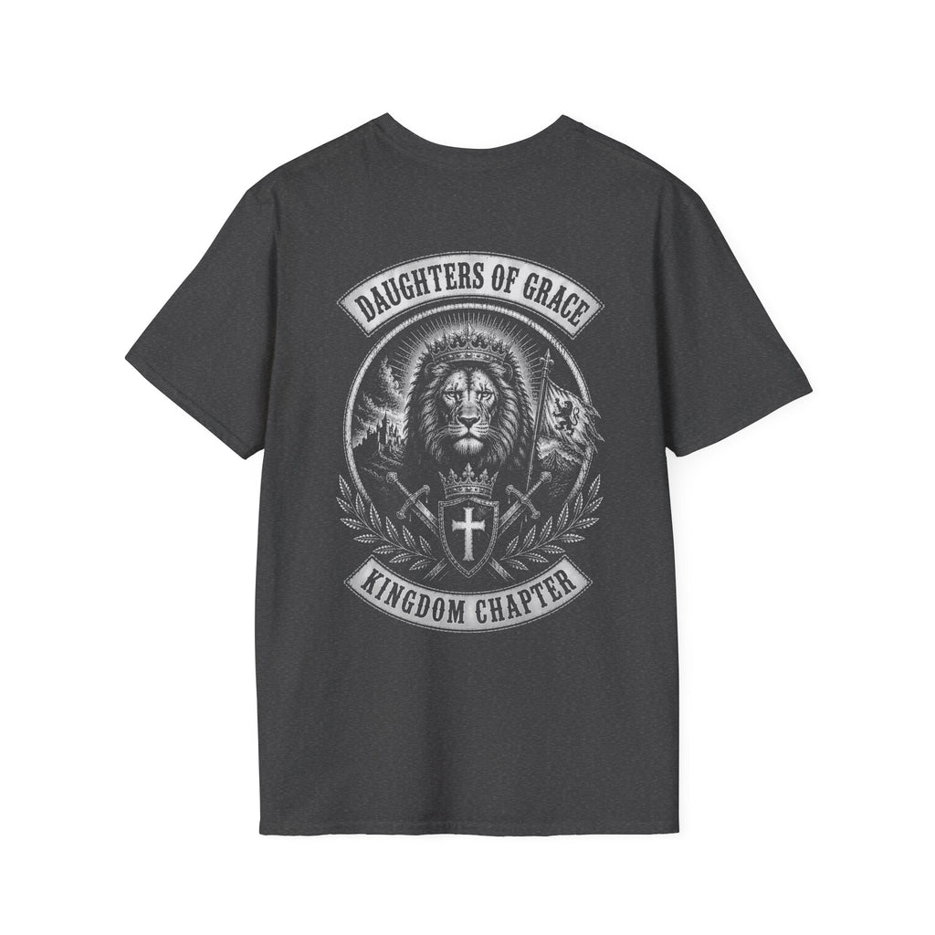 Daughters Of Grace Kingdom Chapter Lion Of Judah Christian Cross Shield And Swords Emblem T-Shirt