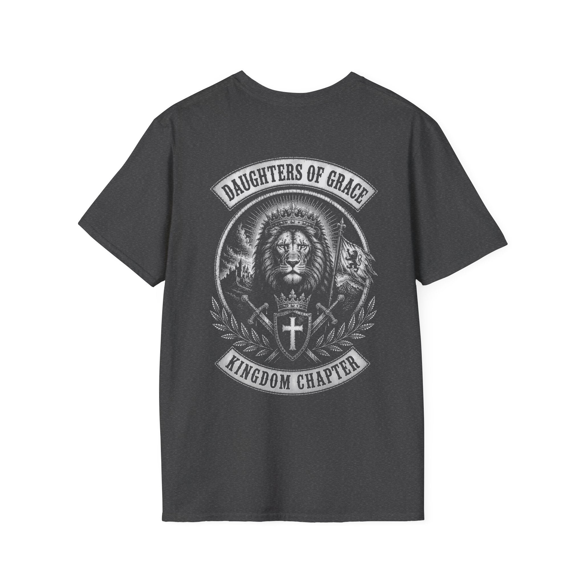 Daughters Of Grace Kingdom Chapter Lion Of Judah Christian Cross Shield And Swords Emblem T-Shirt