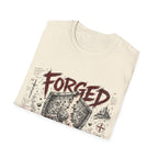 Forged Through Trial Christian Warrior Shield Iron Sharpens Iron Bible Verse Faith T-Shirt
