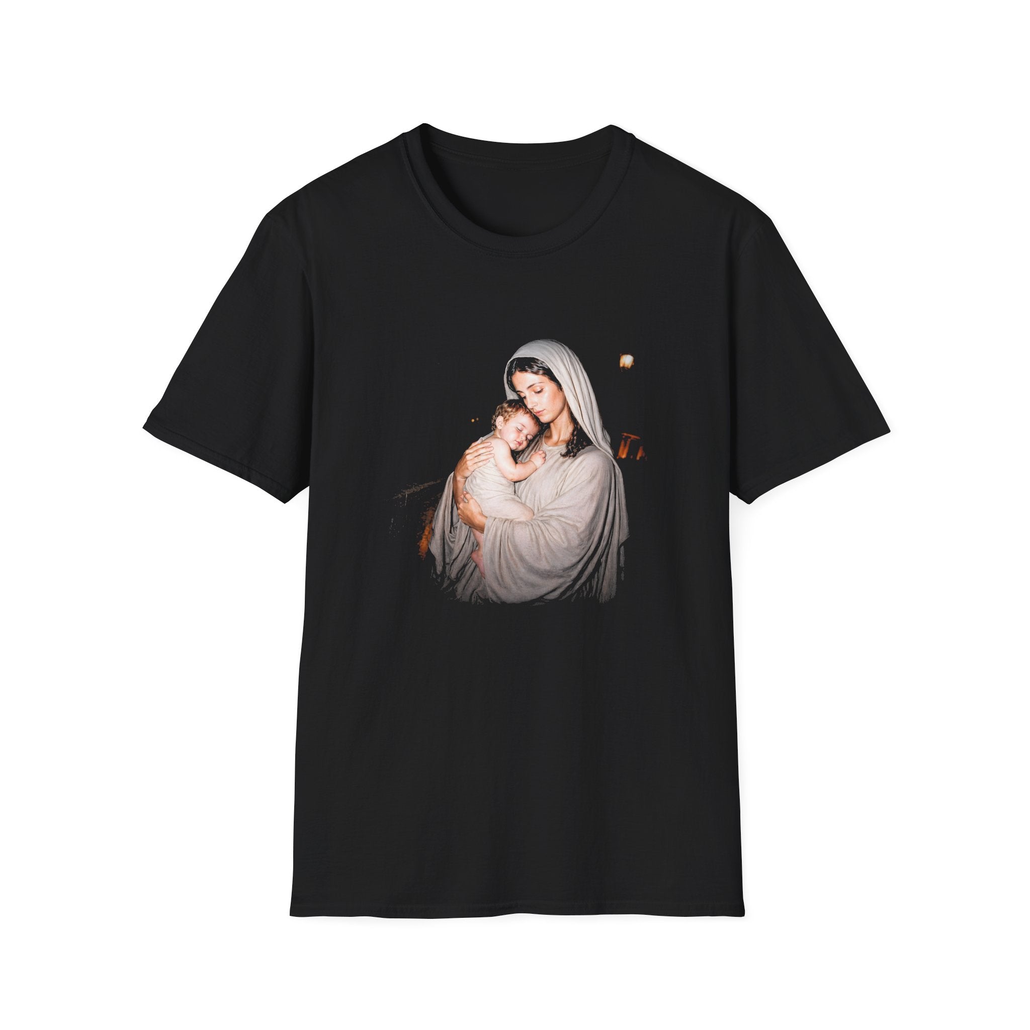 Virgin mary with baby jesus holy mother and child christian catholic faith christmas nativity scene T-Shirt