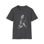 mary magdalene weeping with cross dark christian gothic spiritual portrait in black and white T-Shirt