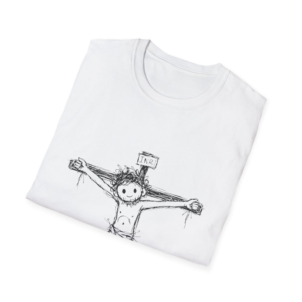 Inri cute jesus on the cross hand drawn christian faith easter good friday catholic bible T-Shirt