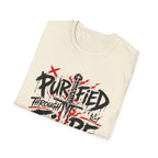 Purified Through Fire Christian Sword Cross 1 Peter 1 7 Bible Verse Faith