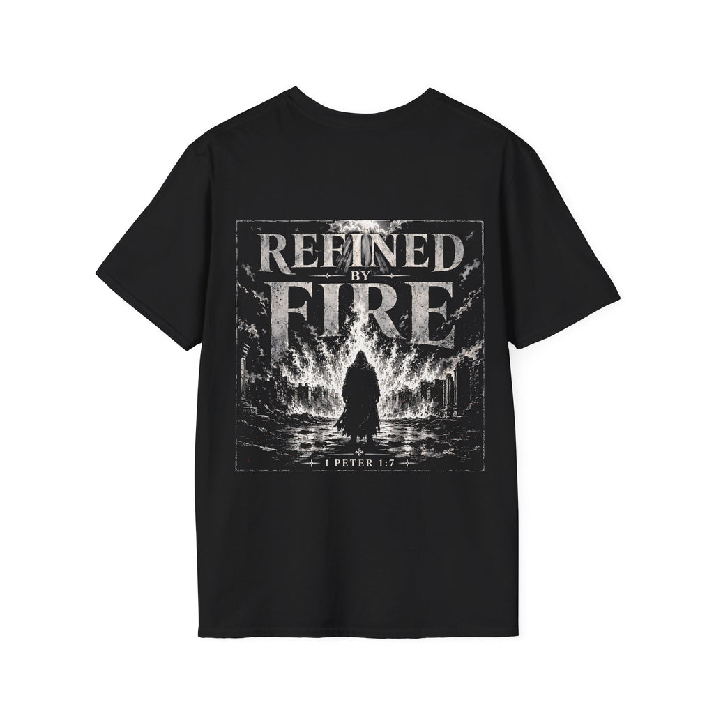 Refined By Fire 1 Peter 1 7 Christian Bible Verse Faith Through Trials Scripture Inspiration T-Shirt