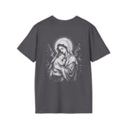 BACKPRINT Virgin Mary And Baby Jesus Sacred Mother And Child Christian Catholic Religious Icon T-Shirt
