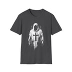 Hooded Crusader Phantom With Tattered Cross Robe Dark Gothic Grim Reaper Aesthetic T-Shirt
