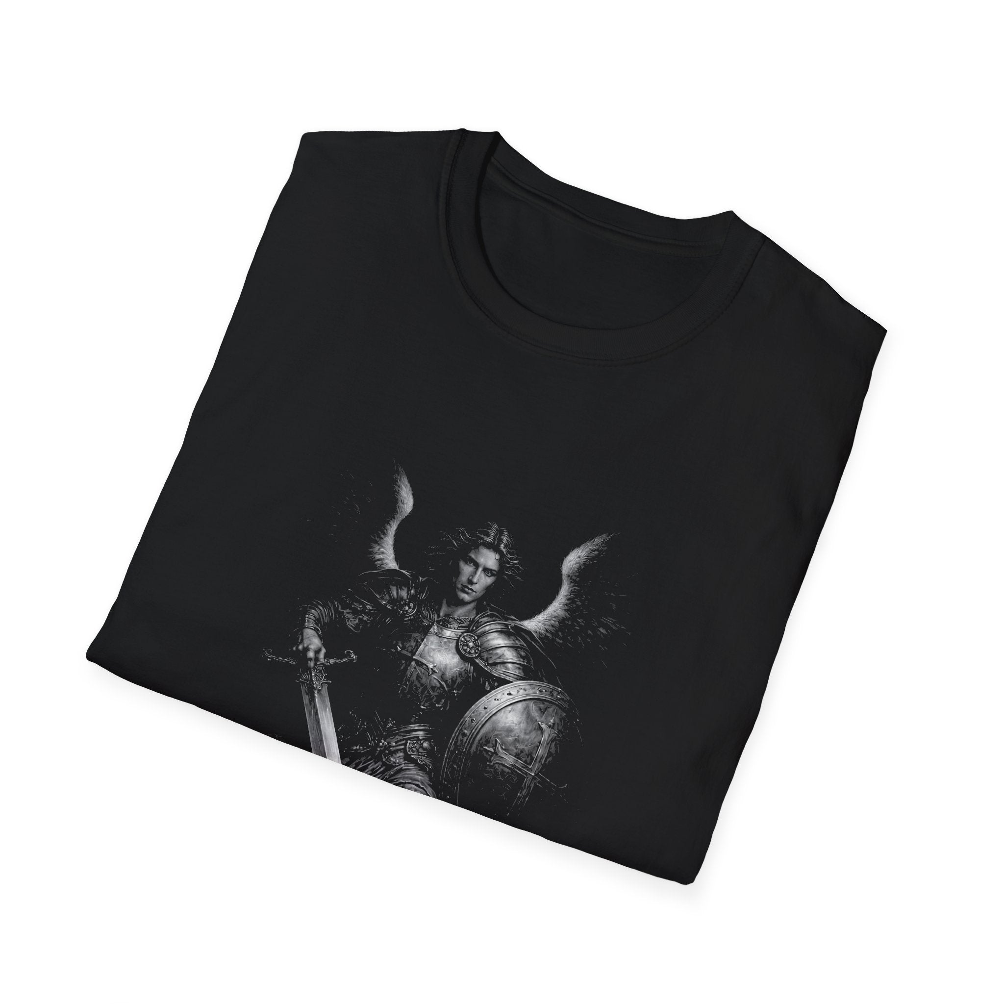 Archangel michael warrior of light defeating demon fallen angel spiritual warfare christian symbol of protection T-Shirt