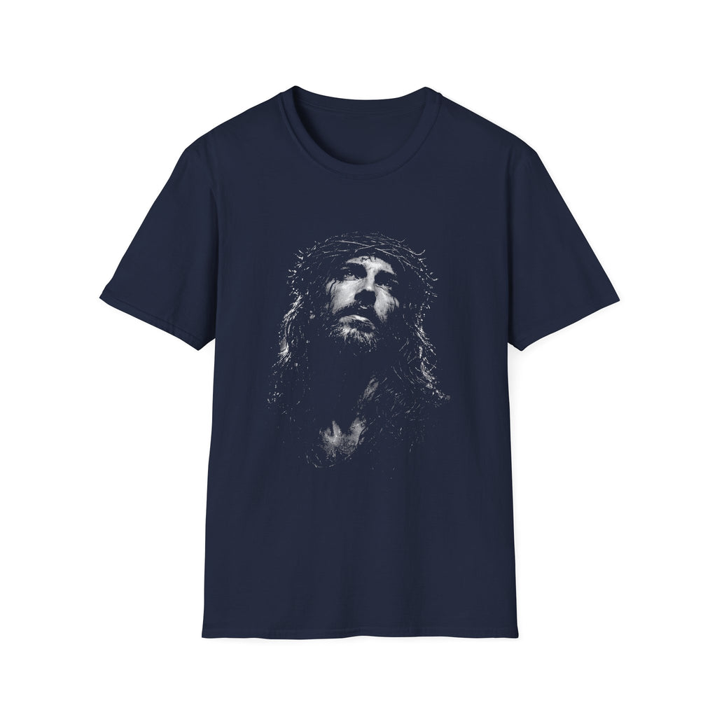 Jesus crown of thorns portrait powerful christian easter crucifixion good friday faith artwork image T-Shirt