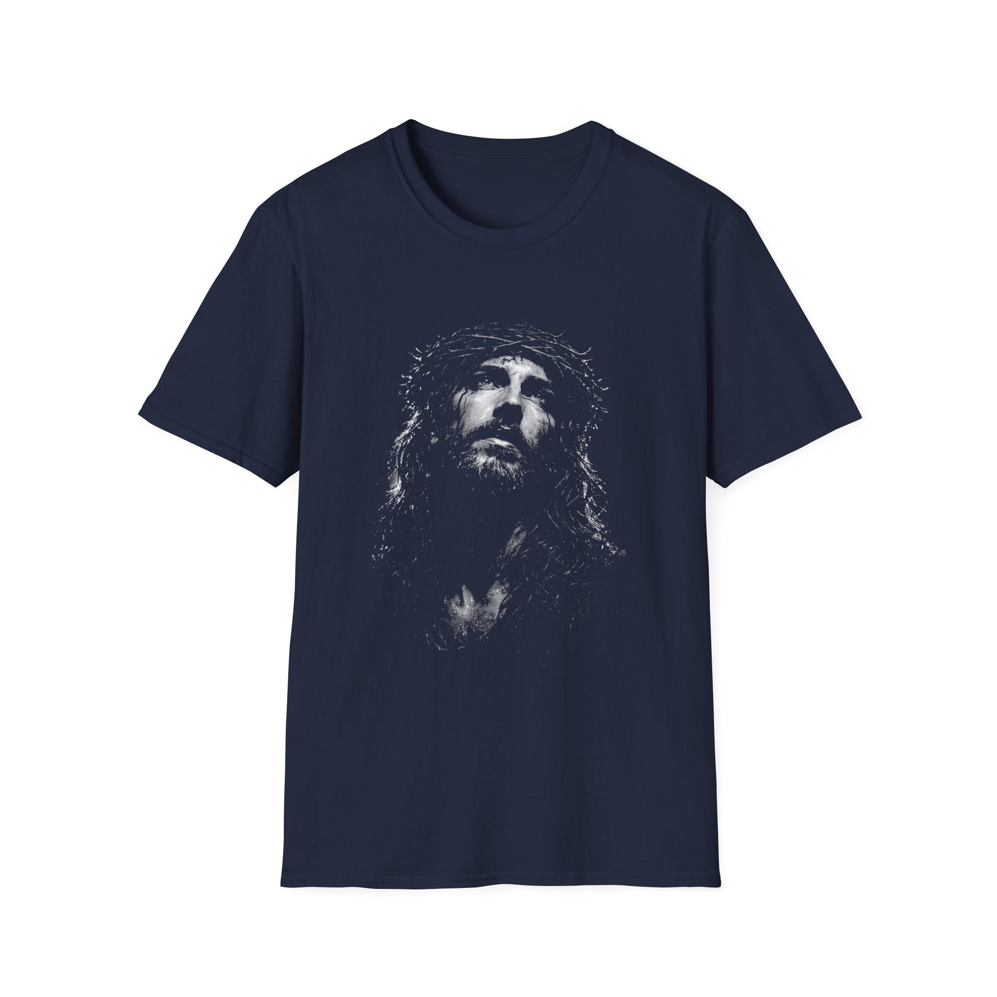 Jesus crown of thorns portrait powerful christian easter crucifixion good friday faith artwork image T-Shirt