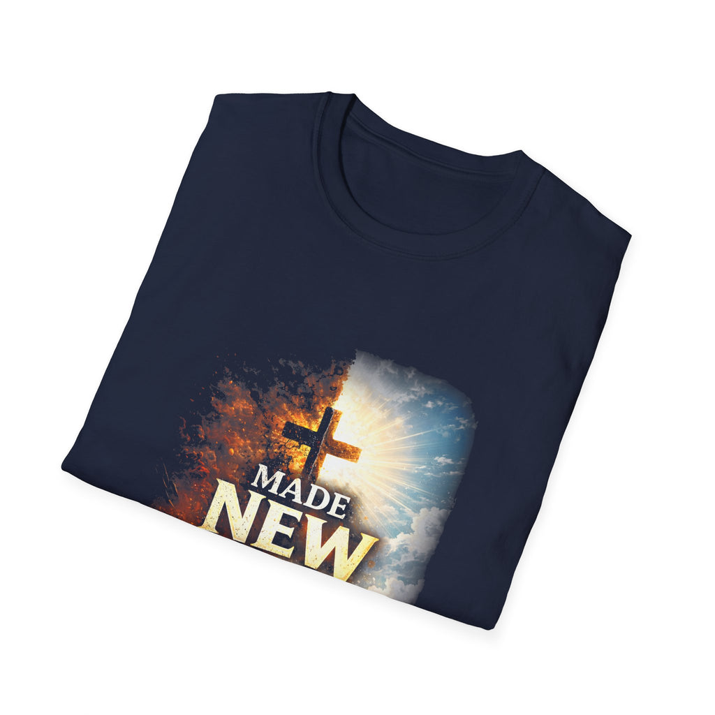 Made new christian cross made new in christ salvation rebirth broken chains biblical faith artwork T-Shirt