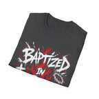 Baptized In Fire Christian Faith Revival Cross Crown Of Thorns Flame T-Shirt