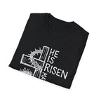 He is risen matthew 28 6 cute christian easter resurrection cross crown of thorns T-Shirt