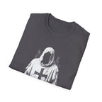 Hooded Crusader Phantom With Tattered Cross Robe Dark Gothic Grim Reaper Aesthetic T-Shirt