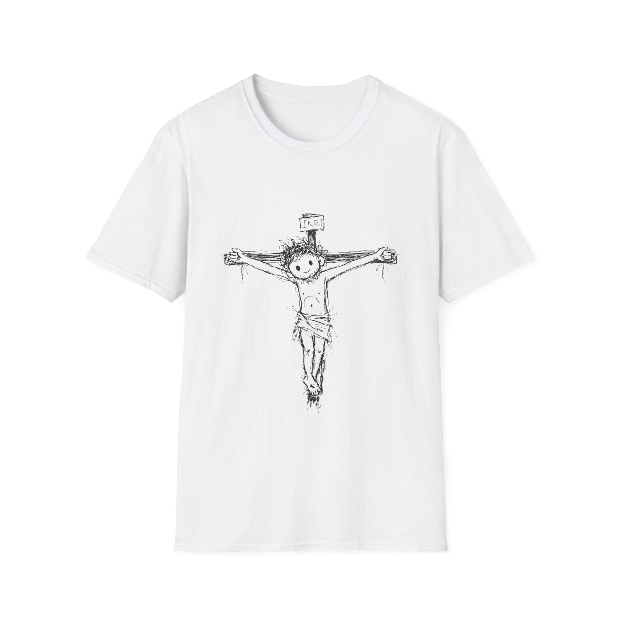 Inri cute jesus on the cross hand drawn christian faith easter good friday catholic bible T-Shirt