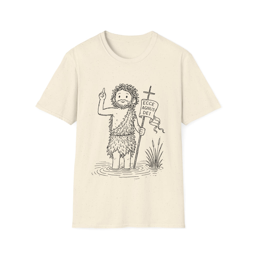 Ecce agnus dei john the baptist in jordan river christian baptism T-Shirt