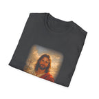 Jesus christ with cross christian faith resurrection savior inspirational religious image T-Shirt