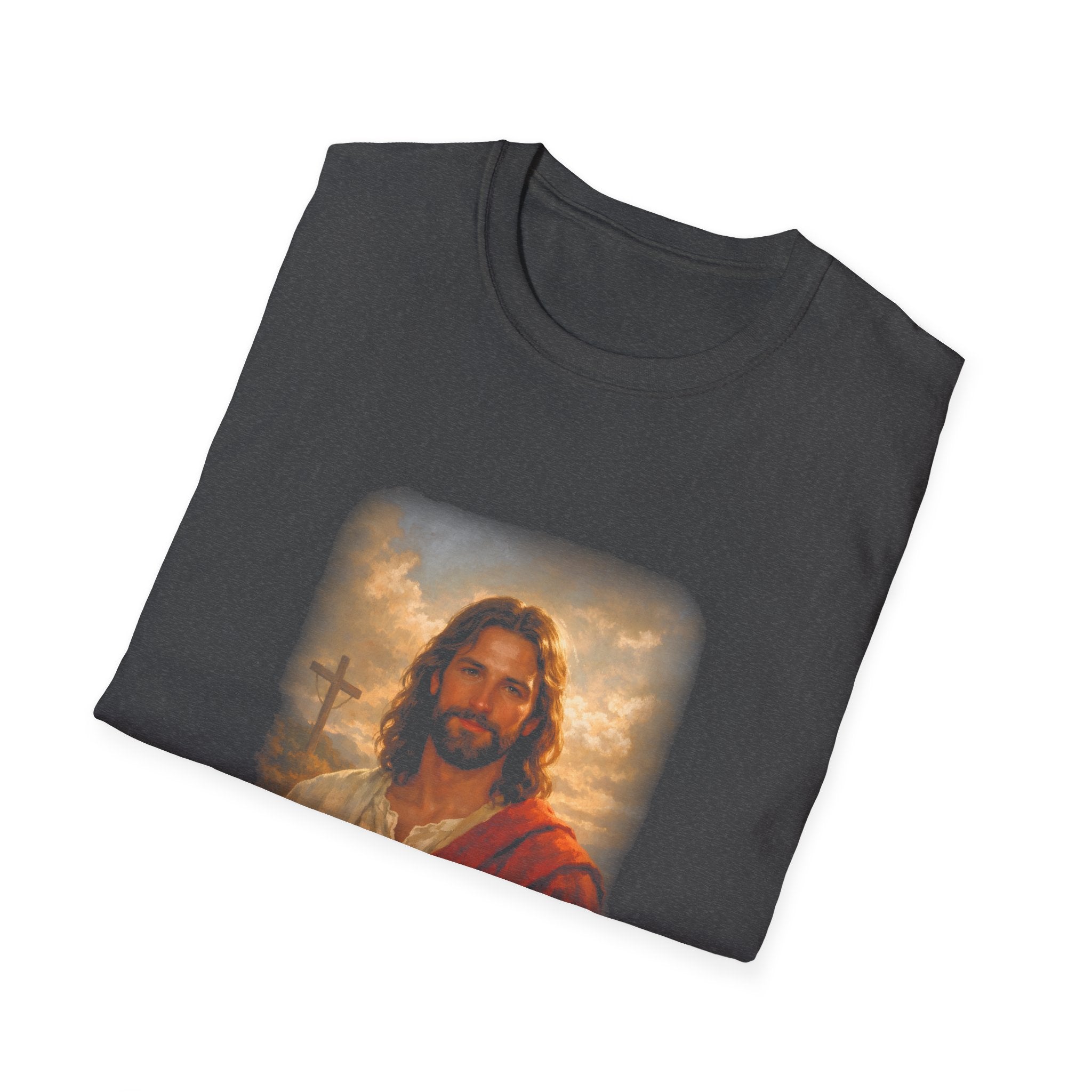 Jesus christ with cross christian faith resurrection savior inspirational religious image T-Shirt