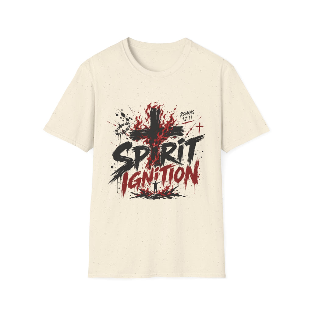 Spirit Ignition Romans 12 11 Fiery Christian Cross Worship Revival Faith T-Shirt