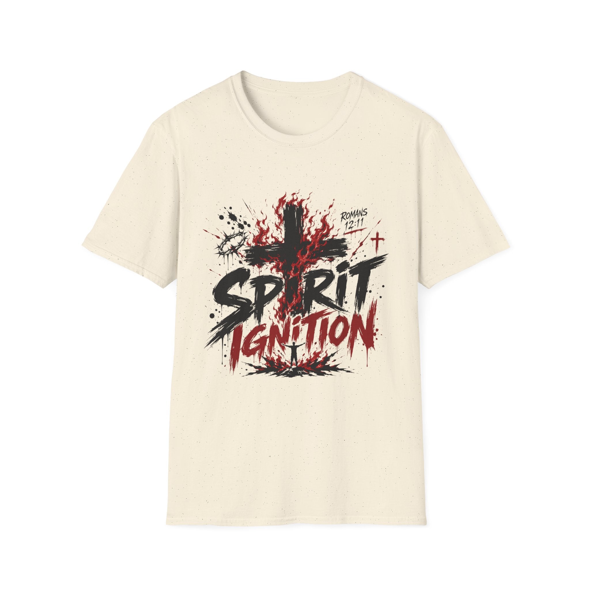 Spirit Ignition Romans 12 11 Fiery Christian Cross Worship Revival Faith T-Shirt